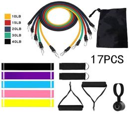 TPE 17 Piece Set Fitness Rally Pulling Rope Workout Fitness Equipment Elastic Band Elastic Band For Sports Bands7860438