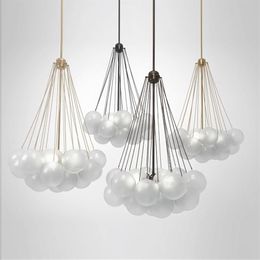 Nordic Modern Simple Frosted Glass Ball Restaurant Pendant Lights Designer Children's Room Hanging Lamp Classic Led Lighting 287b