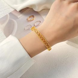 Bangle Hollow Out Love Stainless Steel Bracelet High Grade And Simple