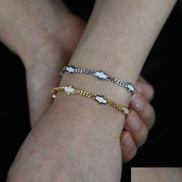 Charm Bracelets Fashion Hamsa Hand Evil Eye Star Women Jewelry Gold Color M Cuban Link Chain Geometric Rec Cz Enamel Bracelet Drop De Dhhvo