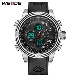 WEIDE Men Sports numeral Back Light Digital Analogue Black Quartz Black Buckle Date Sport Wrist Watch Military Relogio Masculino231m