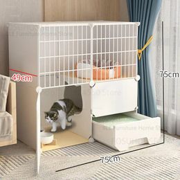 Cat Carriers Super Large Space Villa Home Indoor Cages With Litter Box Toilet Integrated Multifunction Outdoor House Pet Products