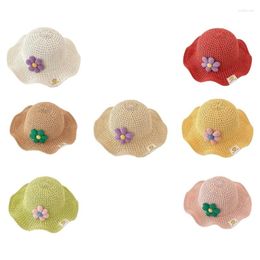 Wide Brim Hats Toddler Straw Hat For 1-3 Years Old Baby Boys Girls Sun Protective