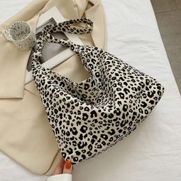 Evening Bag s Bag Casual Large Capacity Shoulder Shopper Canvas Fashion Harajuku Zipper Leopard Print Ulzzang Handbags 231208