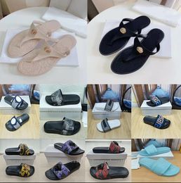 Mulheres chinelos designer sandálias planas marca geléia slides clássico praia flip flops moda decoração de metal impressão único sapato à prova dwaterproof água qualidade superior