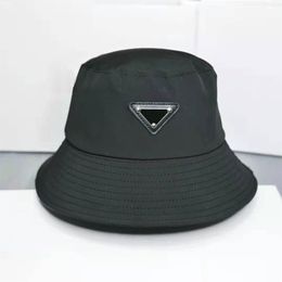 Fashion designer men sun Hat Black white Pink khaki fisher man Bucket Hats summer breathable leather Block sunscreen caps for wome294J