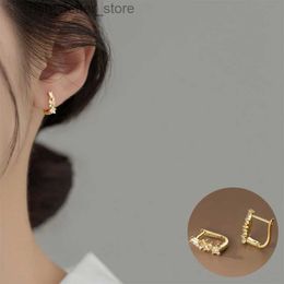 Stud 925 Sterling Silver Zircon Geometric Earrings for Women Girl Simple Fashion Square Design Jewellery Party Gift Dropshipping YQ231211