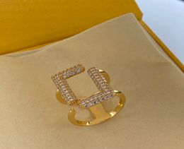 Womens Designers Ring Double Letters Luxury Women Ring Jewerly Fashion Casual Couple Brand F Classic Gold Letters Mens Diamond 2217049220