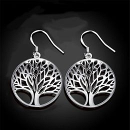 20pairs of Tree Of Life Earrings Silver Fish Ear Hook Antique Silver Chandelier322O