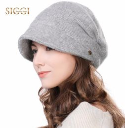 FANCET Winter Newsboy Caps For Women Solid Wool Acrylic Visor Beanies Cap Berets Warm Fleece Fashion Cold Weather Hats 991391620221