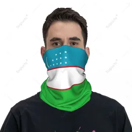 Scarves Unisex Uzbekistan Flag Neckerchief Scarf Neck Face Mask Warmer Seamless Bandana Headwear Cycling Hiking