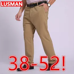 Men's Suits Large Size Suit Pants Business 38-52 Long Elastic Straight Loose Work Trousers Dress Men