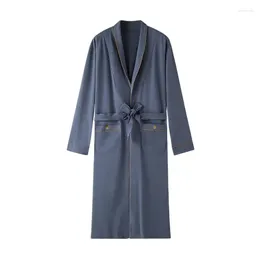 Men's Sleepwear Modal Cotton Men Kimono Long Sleeve Bathrobe Autumn Robes Big Yards 4XL Nightgown For Male Loose Home Wear