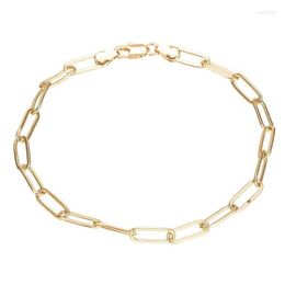 Anklets Gold Colour Paperclip Oval Link Chain Flat Anklet 9 10 11 Inches Ankle Bracelet For Women Men Waterproof Marc22 Drop Delivery J Dho39