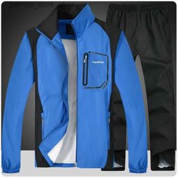 Mens Tracksuits Sweatsuit Tracksuit 2 Piece Jacket+sweat Pants Outfit Long Sleeve Jogging Running Athletic Basketball Sports Suit Sets Q231211