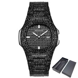 ICE-Out Bling Diamond Watch For Men Women Hip Hop Mens Quartz Watches Stainless Steel Band Business Wristwatch Man Unisex Gift CX2259I