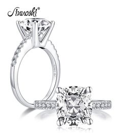 AINUOSHI Fashion 925 Sterling Silver 325 Carat Cushion Cut Engagement Ring Simulated Diamond Wedding Silver Ring Jewelry Gifts Y23052960