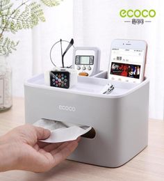 Tissue Boxes Napkins Ecoco Napkin Holder Household Living Room Dining Creative Lovely Simple Multi Function Remote Control Stora3777104