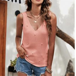 Women's Tanks Elegant Design Knitted Tank Top V-neck Loose Camisole Pullover Camis Trend Women Streetwear Outfit Y2k Clothing