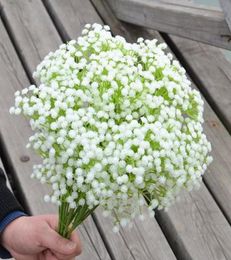 Plastics Gypsophila 12Pcs 56cm2205quot Length Artificial Flowers Starry Gypsophila Baby039s Breath for DIY Bridal Bouquet A6371171