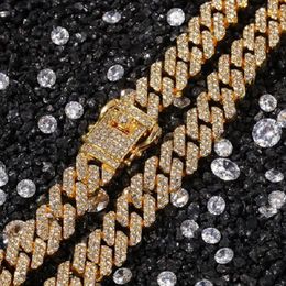 Fashion luxury designer exaggerated braided full diamonds Cuban chain necklace for men women hip hop jewelry251W