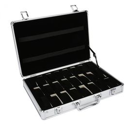 24 Grid Aluminum Suitcase Case Display Storage Box Watch Storage Box Case Watch Bracket Clock Clock264b