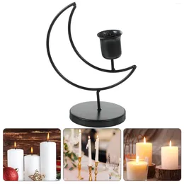 Candle Holders Home Decor Taper Holder Desktop Wrought Iron Ornament Tea Light Metal Stand Moon Candlestick