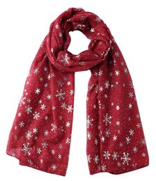 scarfs for women 2021 autumn winter scarf women039s new Christmas gift snowflake silver round point Silk Scarf Cotton Shawl1013675