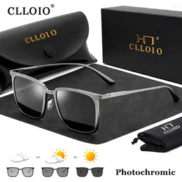 Sunglasses CLLOIO Classic Men Pilot Polarized Women Pochromic Driving Sun Glasses Chameleon Anti-glare Travel Eyeglasses