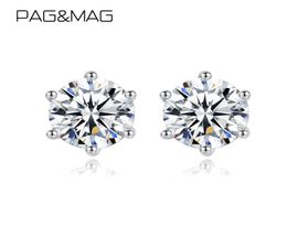 PAGMAG VVS1 Round Cut Total 10ct Diamond Test Passed Moissanite 925 Sterling Silver Earring Fine Jewellery Girlfriend Gift 2103234833760