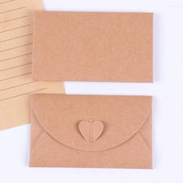 Gift Wrap 10pcs Card Love Letter Handmade Kraft Paper Button Envelopes Envelope