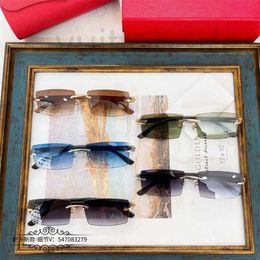 Sunglasses Designer Brand 23 Types of Kajia Personalised Frameless Gradient for Men Ins and Wooden Leg Women Ct0272s URVK
