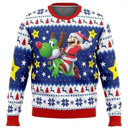 Men's Hoodies 2023 Autumn/Winter Clothes Kart - Santa Claus O-Neck Sweater Christmas Gift 3D Sweatshirt And Top