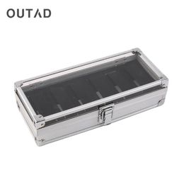 OUTAD Fashion 6 Grid Slots Watches Display Storage Square Box Case Aluminium Watches Boxes Jewellery Decoration Case Gift237T
