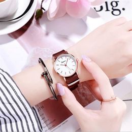 Comfortable Coffee Nylon Belt Quartz Ladies Watch Classical Joker Girl Watches Analogue Simple Womens Wristwatches258k