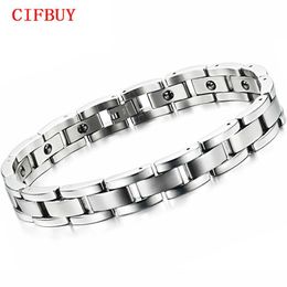 Jewelry Magnet Stone Man Bracelet Classical Stainless Steel Energy Balance Link Chain Bracelets For Men Health Care GS80122105