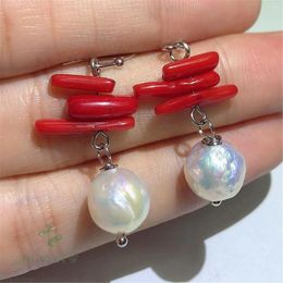 Dangle Earrings 10-12mm Natural Baroque Freshwater Pearl Mesmerising Irregular Luxury Classic Light Women DIY Cultured