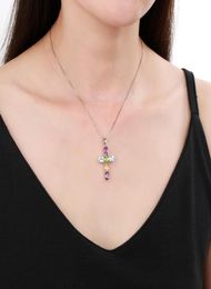 GEM'S BALLET 925 Sterling Silver Necklace For Women Natural Amethyst Topaz Colourful Gemstone Pendant Jewellery 20212521303