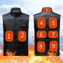 Blankets Unisex Thermal Vest USB Charging 9 Areas Heated Waistcoats 3 Temperature Mode Dual Control For Outdoor Camping Hiking Blanket