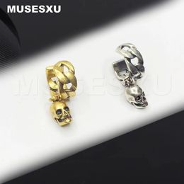 Stud Luxury Fashion Jewellery Skull Pendant Fried Dough Twist Rope Ear Bone Clip Earrings For Women's Man's Party Gifts 231208