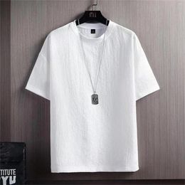 Men's T Shirts Men Shirt Summer O-Neck Short Sleeve Unisex T-Shirts Harajuku Black Women Solid Colour Cotton Oversize T-Shirt