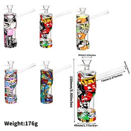 new water transfer printing double glass water pipe accessories carry easy-to-clean tobacco accessories