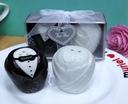 wedding Favour Souvenirs and Party Return Gifts of the bride and groom ceramic salt and pepper shaker 200pcs100pairslot8477282