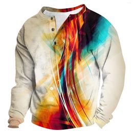 Men's Hoodies Fashionable Printed Long Sleeved Pullover For Autumn And Winter V-Neck Unique Outdoor Sports