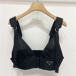 New Fashion Luxury Women Sexy Tank Tops Summer Designers Triangle Decorative Brand Clothings Bikinis Camisole Bra Vest