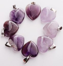 Whole 50pcslot Fashion Natural Amethysts Stone Different Shape Beads Pendants DIY Jewelry Making for Women Shiping Q11132084601