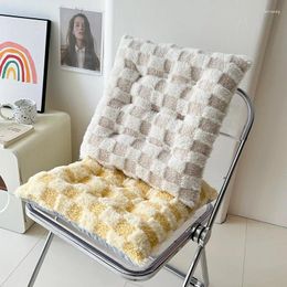 Pillow 40x40cm Plush Plaid Chair Office Home Soft Floor S Pearl Cotton Filled Seat Mat Anti Slip Bandage Sit Pad