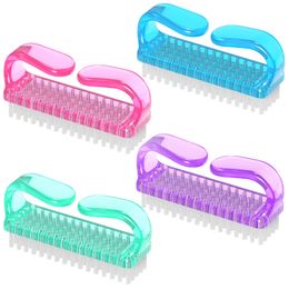 Handle Grip Nail Brush Larbois Nail Brushes Hand Fingernail Brush Cleaner Scrubbing Kit Pedicure for Toes and Nails Men Women 4 Pack