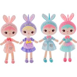 53CM Soft Metoo Plush Bunny Girls Doll Lolita Dress Kids Toys Kawaii Girl Children Birthday Christmas Gift Girls Plushies Pink Purple Blue Rainbow