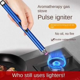 USB Rechargeable Lighters Windproof Flameless Plasma Ignition Long No Gas Lighter Electric Arc BBQ Stove Candle